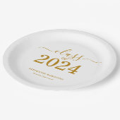 クラス2024金ゴールドスクリプトの卒業 ペーパープレート (アングル)