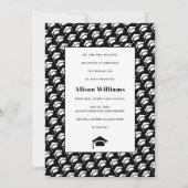 クラス2025の4つの写真の黒、白の卒業 案内状 (裏面)