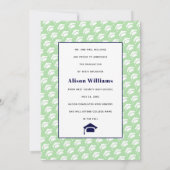 クラス2025の4つの写真ネイビー、ミント卒業 案内状 (裏面)