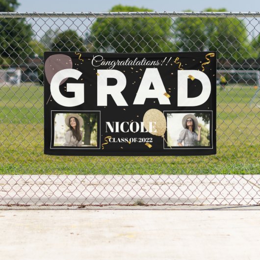 クラス2025はっきりしたフォントバルーン写真卒業 横断幕 (インサイチュ)