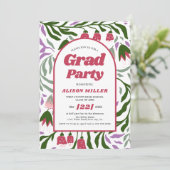 クラス2025カラフルレトロ花卒業 招待状 (スタンド正面)