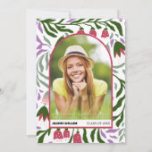 クラス2025カラフルレトロ花卒業 招待状 (裏面)