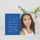 クラス2025クラシックブルー卒業パーティー写真 招待状 (スタンド正面)