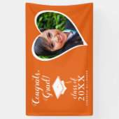 クラス2025フォトオレンジと白の卒業 横断幕 (縦)