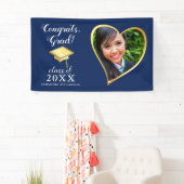 クラス2025フォトブルー金ゴールドホワイト卒業 横断幕 (インサイチュ)