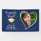 クラス2025フォトブルー金ゴールドホワイト卒業 横断幕 (横)