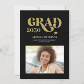 クラス2025モダンタイポグラフィ3写真卒業 案内状 (正面)