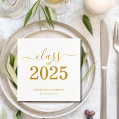 クラス2025金ゴールドスクリプトの卒業 スタンダードカクテルナプキン