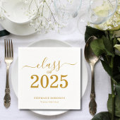 クラス2025金ゴールドスクリプトの卒業 スタンダードカクテルナプキン