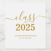 クラス2025金ゴールドスクリプトの卒業 ワインラベル (シングルラベル)
