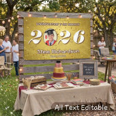 クラス2025金ゴールド紙吹雪のグリッターカスタム写真 横断幕