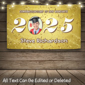 クラス2025金ゴールド紙吹雪のグリッターカスタム写真 横断幕