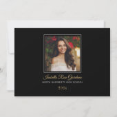 クラス2025黒金ゴールド卒業パーティー写真 招待状 (裏面)