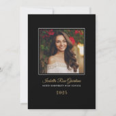 クラス2025黒金ゴールド卒業パーティー写真 招待状 (裏面)