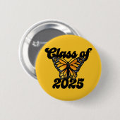 クラス2025（昆虫）オオカバマダラ、モナーク蝶オレンジと黒 缶バッジ (正面&裏面)