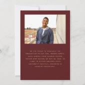 クラス2025 Arch Burgundy金ゴールド写真卒業 案内状 (裏面)