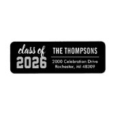 クラス2025 Black Gray卒業差出人住所 ラベル (正面)