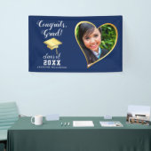 クラス2025 Grad Photo Navy Blue White卒業 横断幕 (トレードショー)