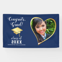 クラス2025 Grad Photo Navy Blue White卒業 横断幕