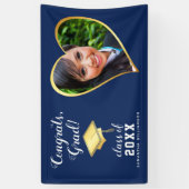 クラス2025 Grad Photo Navy Blue White卒業 横断幕 (縦)