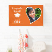 クラス2025 Grad Photo Orangeホワイト卒業 横断幕 (インサイチュ)
