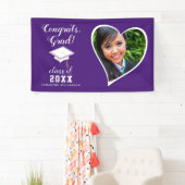 クラス2025 Grad Photo Purple White卒業 横断幕 (インサイチュ)