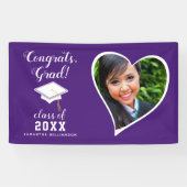 クラス2025 Grad Photo Purple White卒業 横断幕 (横)