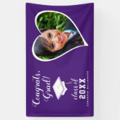 クラス2025 Grad Photo Purple White卒業 横断幕 (縦)