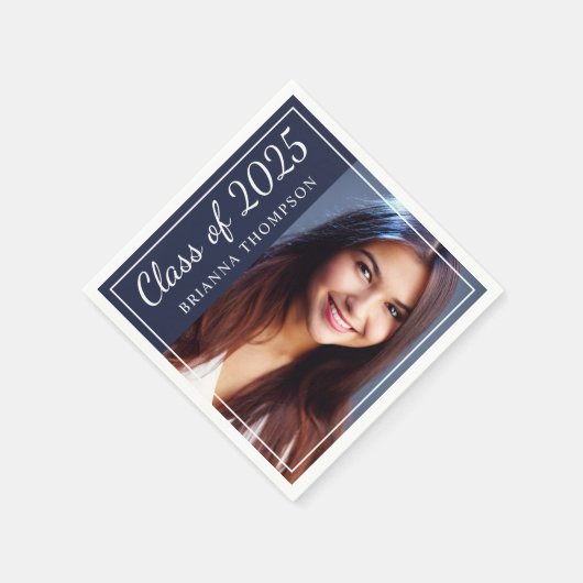 クラス2025 Midnight Blue卒業パーティー写真 スタンダードカクテルナプキン (角)