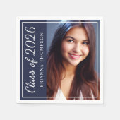 クラス2025 Midnight Blue卒業パーティー写真 スタンダードカクテルナプキン (正面)