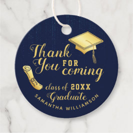 クラス2025 Navy Blueと金ゴールド卒業ありがとう フェイバータグ