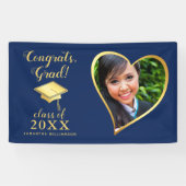 クラス2025 Photo Blueと金ゴールド卒業 横断幕 (横)