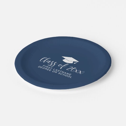 クラス20xxトレンディースクリプトと名前 – Navy ペーパープレート (アングル)