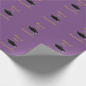 クラス20xx紫の金ゴールド卒業ギフトラップ ラッピングペーパー (角)