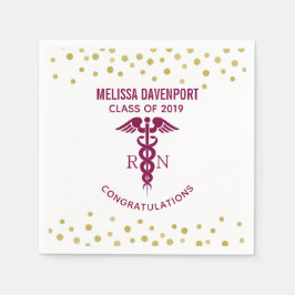 クラス20xx赤カドゥセウスRNシンボル卒業 スタンダードカクテルナプキン