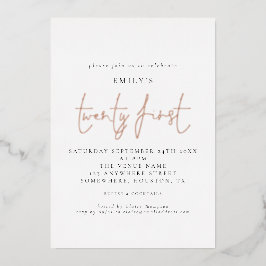 クラス21歳の誕生日パーティースクリプト白実在い 箔招待状