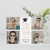 クラス22フォトコラージュ金ゴールド卒業 案内状 (スタンド正面)