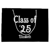 クラス'23白黒レトロフォント大学院名 ラージペーパーバッグ (裏面)