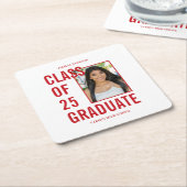 クラス25フェスティバル写真卒業パーティー スクエアペーパーコースター (アングル)