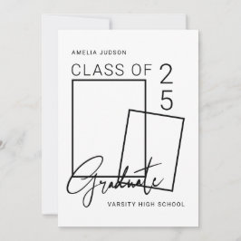 クラス25ブラックスクリプト2写真卒業 案内状