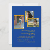 クラス25ブルー&金ゴールド写真卒業パーティー 招待状 (裏面)