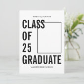 クラス25モノクロ写真卒業 案内状 (スタンド正面)