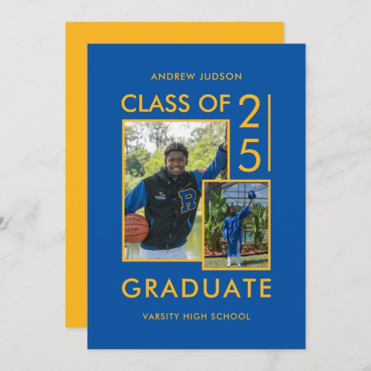 クラス25写真ブルー卒業&オープンハウス 案内状 (正面/裏面)