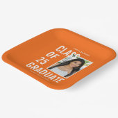 クラス25卒業オレンジ写真卒業パーティー ペーパープレート (傾斜あり)