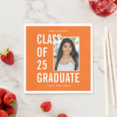 クラス25卒業オレンジ写真 スタンダードランチョンナプキン (インサイチュ)