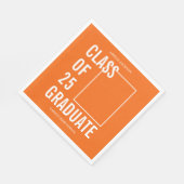 クラス25卒業オレンジ写真 スタンダードランチョンナプキン (角)