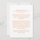 クラス25卒業オレンジ白い写真卒業 案内状 (裏面)