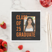 クラス25大学院ブラック&オレンジ写真 スタンダードランチョンナプキン (インサイチュ)