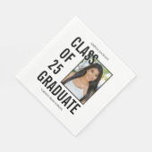 クラス25白黒フォト卒業紙 スタンダードランチョンナプキン (角)