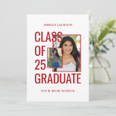 クラス25赤と白2つの写真オープンハウス 招待状 (スタンド正面)